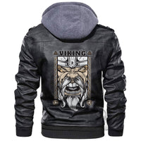 Viking Art Template In Art Style Leather Jacket RLT12 - Wonder Print Shop