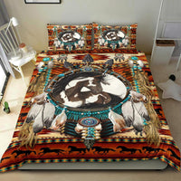 White and Brown Horse Dreamcatcher Native American Bedding Set LT10 - Wonder Print Shop