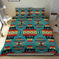Blue Native Tribes Pattern Native American Bedding Set LT10 - Wonder Print Shop