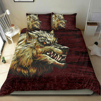 Viking Bedding Set Fenrir On The Blood Moon Background RLT12 - Wonder Print Shop