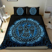 Viking Bedding Set Raven Celtic Cyan RLT12 - Wonder Print Shop