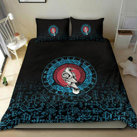 Viking Bedding Set Raven Celtic Cyan RLT12 - Wonder Print Shop