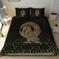 Viking Bedding Set Owl Celtic On Triskels Background RLT12 - Wonder Print Shop