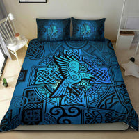 Viking Bedding Set Raven Odin Celtic Cyan RLT12 - Wonder Print Shop