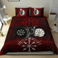 Viking Bedding Set Raven Of Odin and Symbol Viking On Blood Background RLT12 - Wonder Print Shop