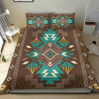 Blue Pattern Brown Native American Bedding Set LT10 - Wonder Print Shop