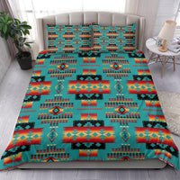 Blue Native Tribes Pattern Native American Bedding Set LT10 - Wonder Print Shop