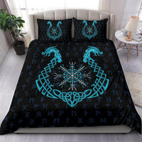 Viking Bedding Set, Aegishjalmur Helm Of Awe Blue Edition RLT12 - Wonder Print Shop