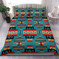 Blue Native Tribes Pattern Native American Bedding Set LT10 - Wonder Print Shop