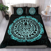 Viking Bedding Set Viking Bear Claws Cyan Tattoo RLT12 - Wonder Print Shop