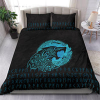 Viking Bedding Set Fenrir Wolf Cyan RLT12 - Wonder Print Shop