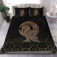 Viking Bedding Set Owl Celtic On Triskels Background RLT12 - Wonder Print Shop