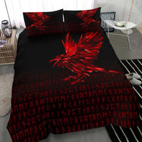 Viking Bedding Set The Raven Of Odin Rune, Red RLT12 - Wonder Print Shop