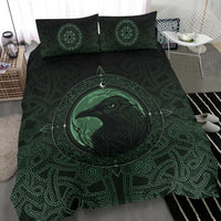Viking Bedding Set, Ethnic Odin Raven Green RLT12 - Wonder Print Shop