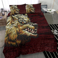 Viking Bedding Set Fenrir On The Blood Moon Background RLT12 - Wonder Print Shop