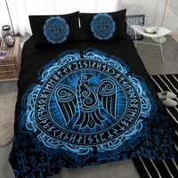 Viking Bedding Set Raven Celtic Cyan RLT12 - Wonder Print Shop