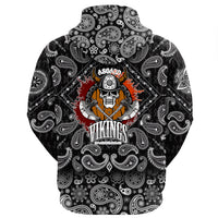 Viking Hoodie Asgard Vikings with Bandana Paisley Style RLT12 - Wonder Print Shop