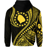 Atiu Cook Islands Hoodie Gold Polynesian Wave Style - Wonder Print Shop