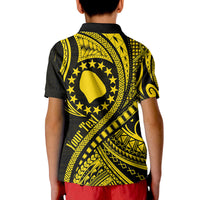 Custom Atiu Cook Islands Polo Shirt Gold Polynesian Wave Style - Wonder Print Shop