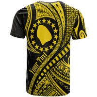Custom Atiu Cook Islands T Shirt Gold Polynesian Wave Style - Wonder Print Shop