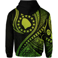 Atiu Cook Islands Hoodie Green Polynesian Wave Style - Wonder Print Shop