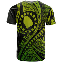 Custom Atiu Cook Islands T Shirt Green Polynesian Wave Style - Wonder Print Shop