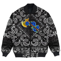 Viking Bomber Jacket Axe With Roses with Bandana Paisley Style RLT12 - Wonder Print Shop