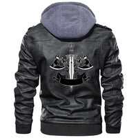 Viking Clothing Viking Axes Zipper Leather Jacket RLT12 - Wonder Print Shop