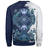 Scotland Celtic Sweatshirt Simple Celtic Cross - Wonder Print Shop