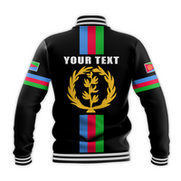 (Custom Personalised) Eritrea Baseball Jacket Striped Black LT13 - Wonder Print Shop