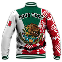 (Custom Personalised) Happy Mexico Fathers Day Baseball Jacket Mexican Aztec Pattern - Wonder Print Shop
