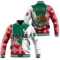 (Custom Personalised) Happy Mexico Fathers Day Baseball Jacket Mexican Aztec Pattern - Wonder Print Shop