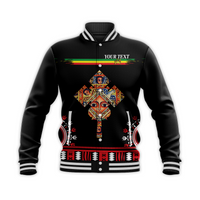 (Custom Personalised) Ethiopia Baseball Jacket - Ethiopian Cross LT13 - Wonder Print Shop