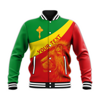 (Custom Personalised) Ethiopia Baseball Jacket Ethiopian Cross and Lion of Judah LT13 - Wonder Print Shop