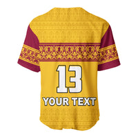 (Custom Text and Number) Sri Lanka Baseball Jersey Traditional Pattern and Lion Flag LT13 - Wonder Print Shop