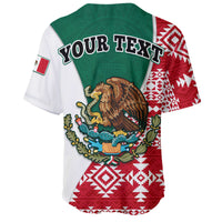 (Custom Personalised) Happy Mexico Fathers Day Baseball Jersey Mexican Aztec Pattern - Wonder Print Shop
