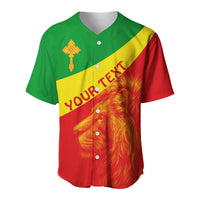 (Custom Personalised) Ethiopia Baseball Jersey Ethiopian Cross and Lion of Judah LT13 - Wonder Print Shop