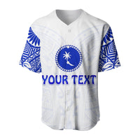 (Custom Personalised) Chuuk Baseball Jersey Micronesia Simple Pattern White LT13 - Wonder Print Shop