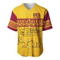 (Custom Text and Number) Sri Lanka Baseball Jersey Traditional Pattern and Lion Flag LT13 - Wonder Print Shop