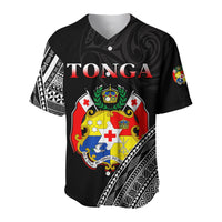Tonga Baseball Jersey Tongan Pattern Blithesome Version Black LT13 - Wonder Print Shop