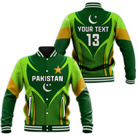 (Custom Text and Number) Pakistan Cricket Baseball Jacket Green Shaheens Champion LT13 - Wonder Print Shop