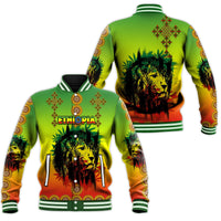 Ethiopia Baseball Jacket Cross Mix Lion Colorful Style - Wonder Print Shop