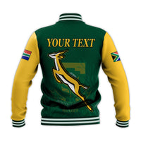 (Custom Personalised) South Africa Rugby Baseball Jacket Springboks Champion Bokke African Pattern Go Bokke LT13 - Wonder Print Shop