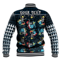 Custom Personalised Hawaii Skeleton Surf Baseball Jacket Halloween Hawaiian Tribal LT13 - Wonder Print Shop