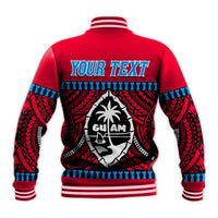 (Custom Personalised) Guam Chamorro Baseball Jacket Latte Stone Red Polynesian Haligi LT13 - Wonder Print Shop
