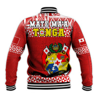Tonga Rugby Baseball Jacket Mate Maa Tonga Pacific Ngatu White - Wonder Print Shop