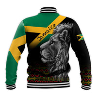 Jamaica Lion Baseball Jacket Jamaican Pattern Version Black LT13 - Wonder Print Shop