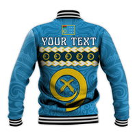 Custom Personalised Sanma Province Baseball Jacket Vanuatu Pig Tusk Polynesian Flag Style - Wonder Print Shop