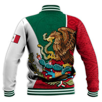 Mexico Baseball Jacket Mexican Aztec Pattern - Wonder Print Shop