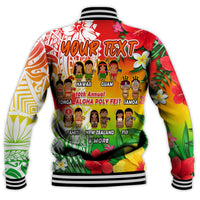 Custom Personalised Aloha Poly Fest Baseball Jacket Polynesian Pattern With Tropical Flowers - Wonder Print Shop